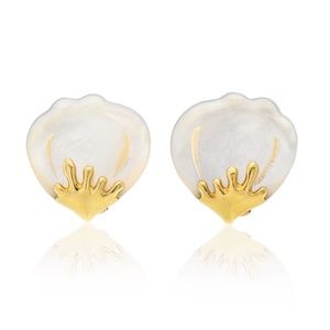 Tiffany & Co. 18K Yellow Gold Angela Cummings Mother Of Pearl Earrings